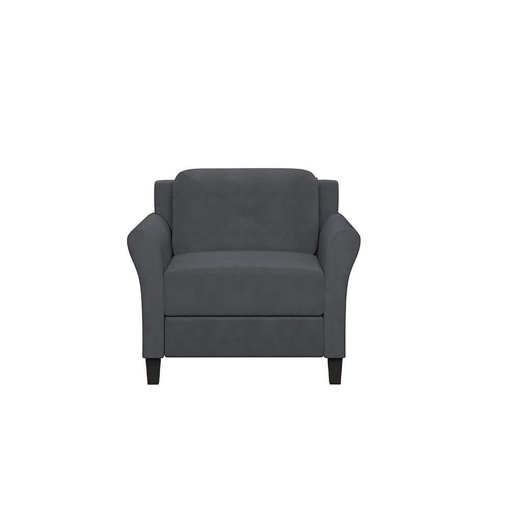 Lifestyle Solutions Harvard Chair in Dark Gray Microfiber Upholstery