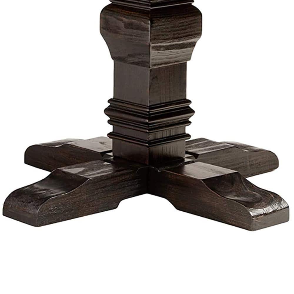 Acme Furniture 54" Nolan Dining Table White Marble/Salvage Dark Oak: 4-Seater, Wood Base, Non-Extendable