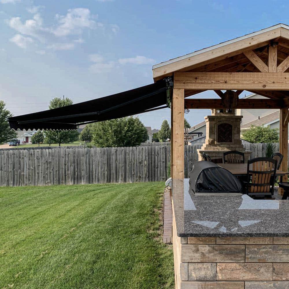 ALEKO AWM13X10BK81 Retractable Motorized Patio 13 x 10 feet Awning Black