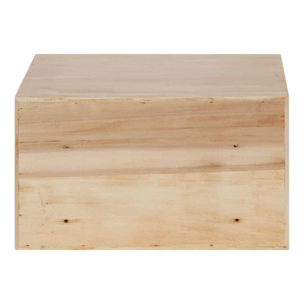 Kate and Laurel Hutton Rectangle Wood Floating Side Table, 12.5x10x7, Natural