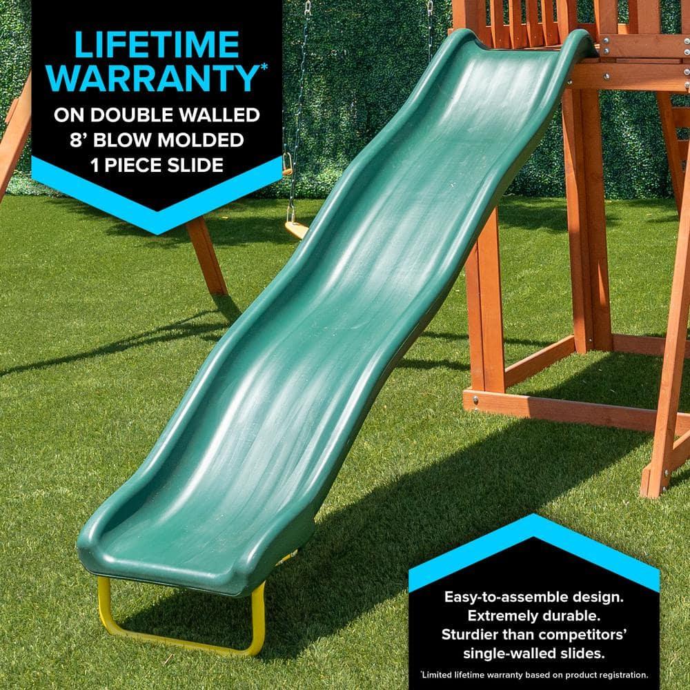 Sportspower Sherwood Wooden Swing Set with Lifetime Warranty on 8' Double Wall Slide