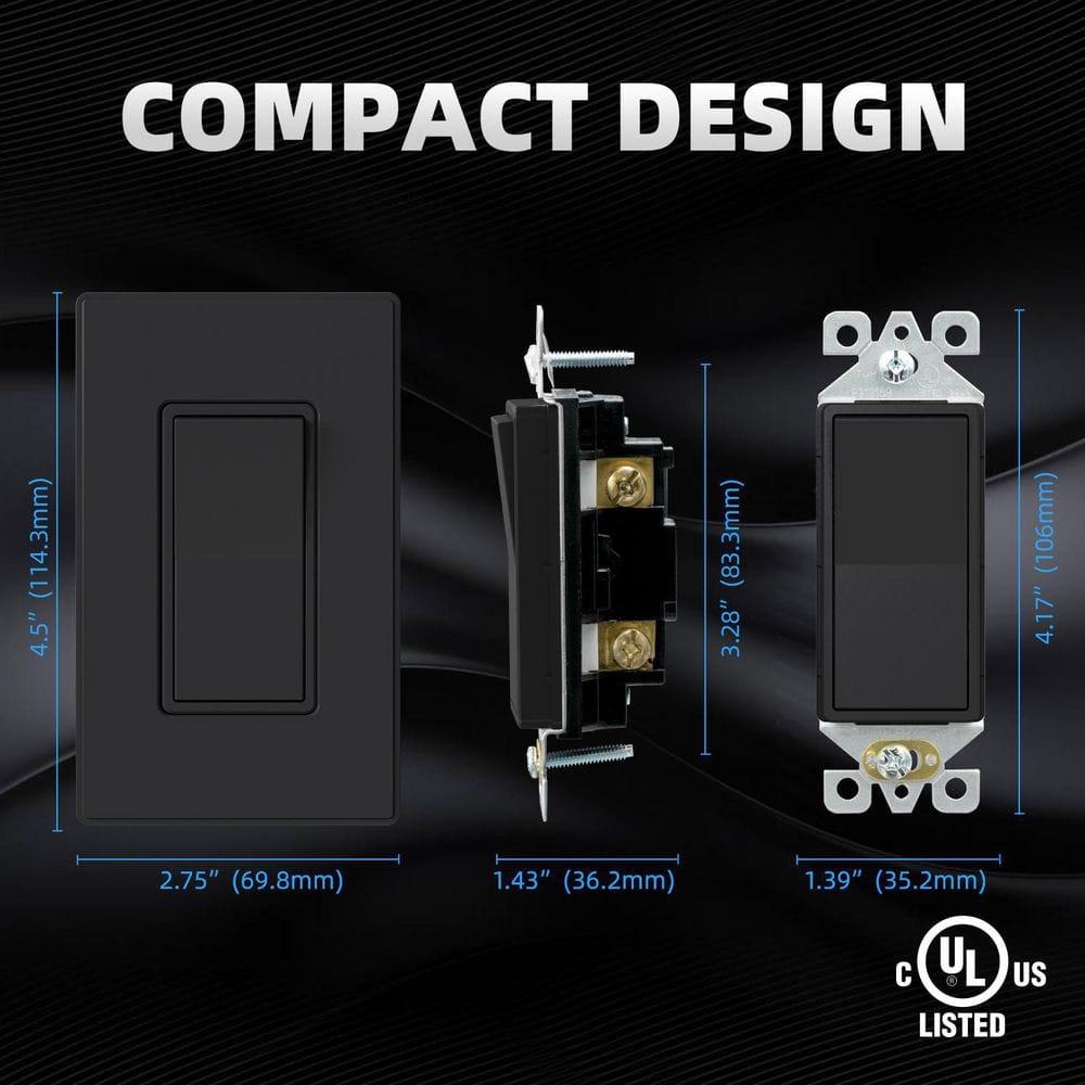 15 Tamper Resistant Single Pole Rocker Light Switch