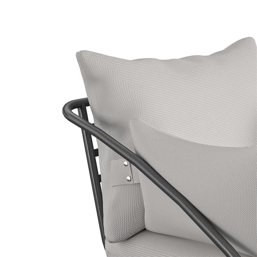 Teddi 2pc Outdoor Lounge Chairs Charcoal - Novogratz: Weather-Resistant Patio Furniture, Steel Frame