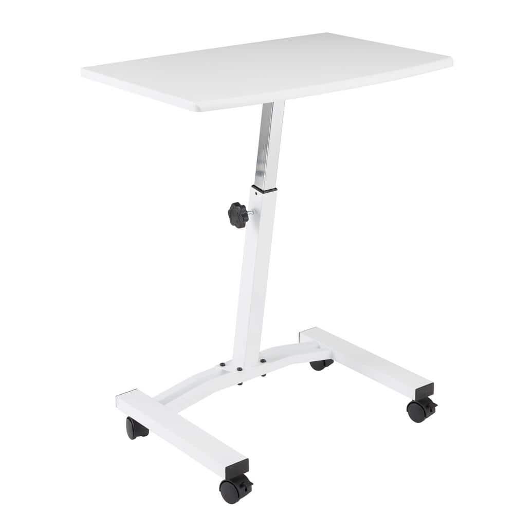 Seville Classics 23.75" Height Adjustable Mobile Laptop Desk, White