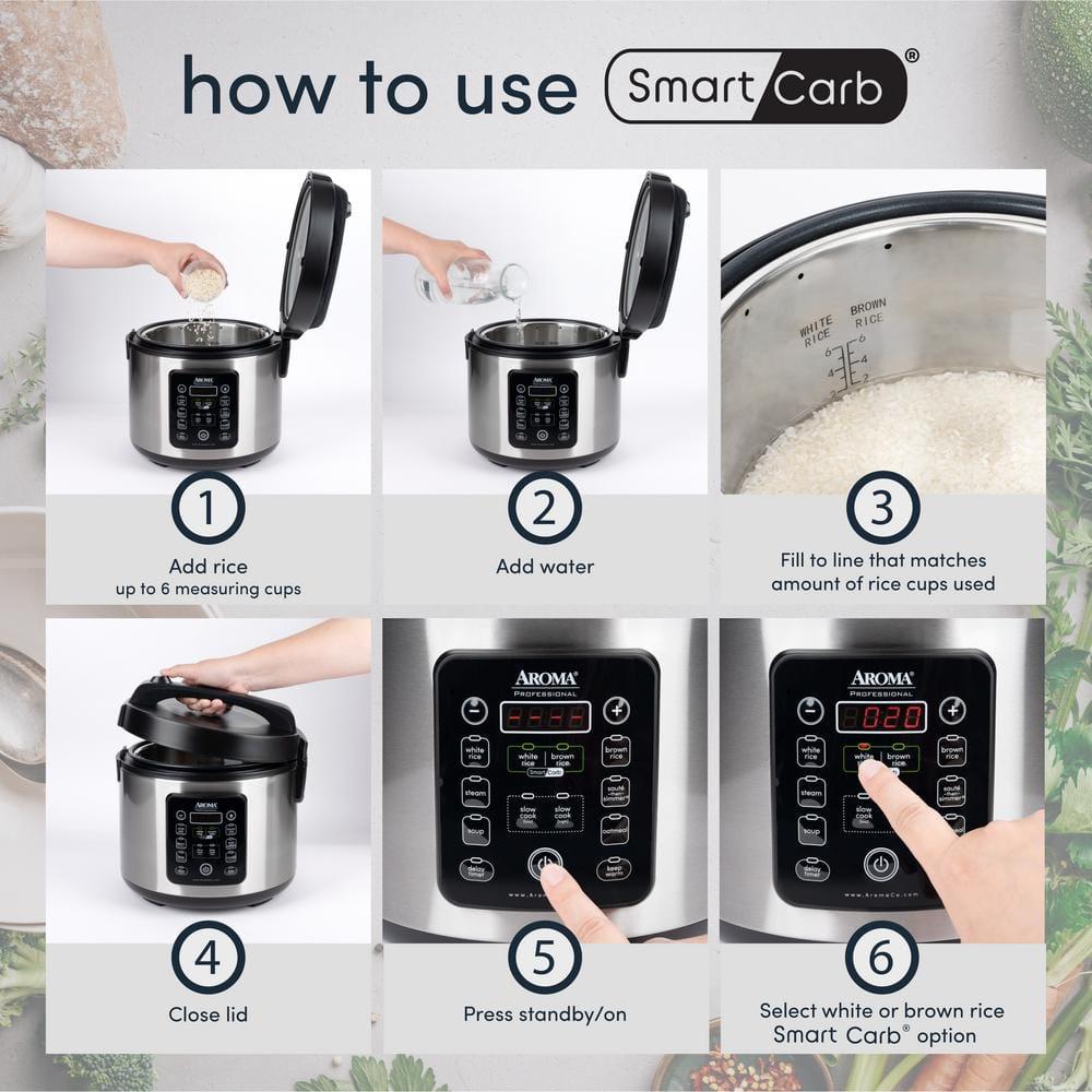 Aroma SmartCarb® 10-Cup (Uncooked) / 20-Cup (Cooked) Cool Touch Rice Cooker, Stainless Steel, 5 Qt & Reviews | Wayfair