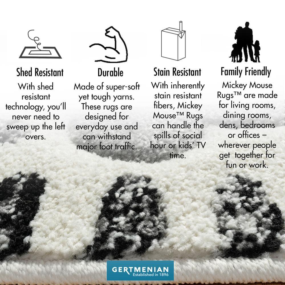 Disney Bravo Mickey Mouse Minnie Pyramids Modern Geometric Ivory/ Black/ Red Area Rug