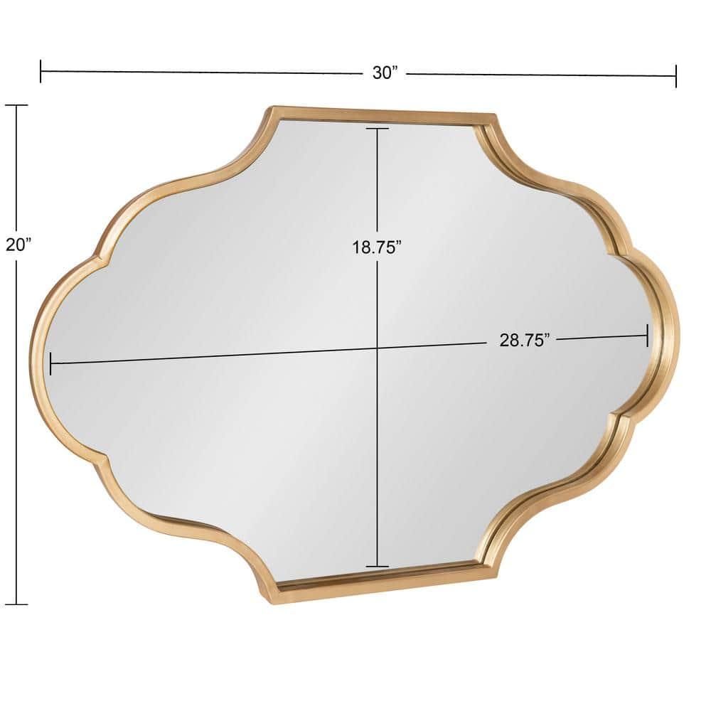 Kate and Laurel Rowla Framed Wall Mirror, Gold 20x30