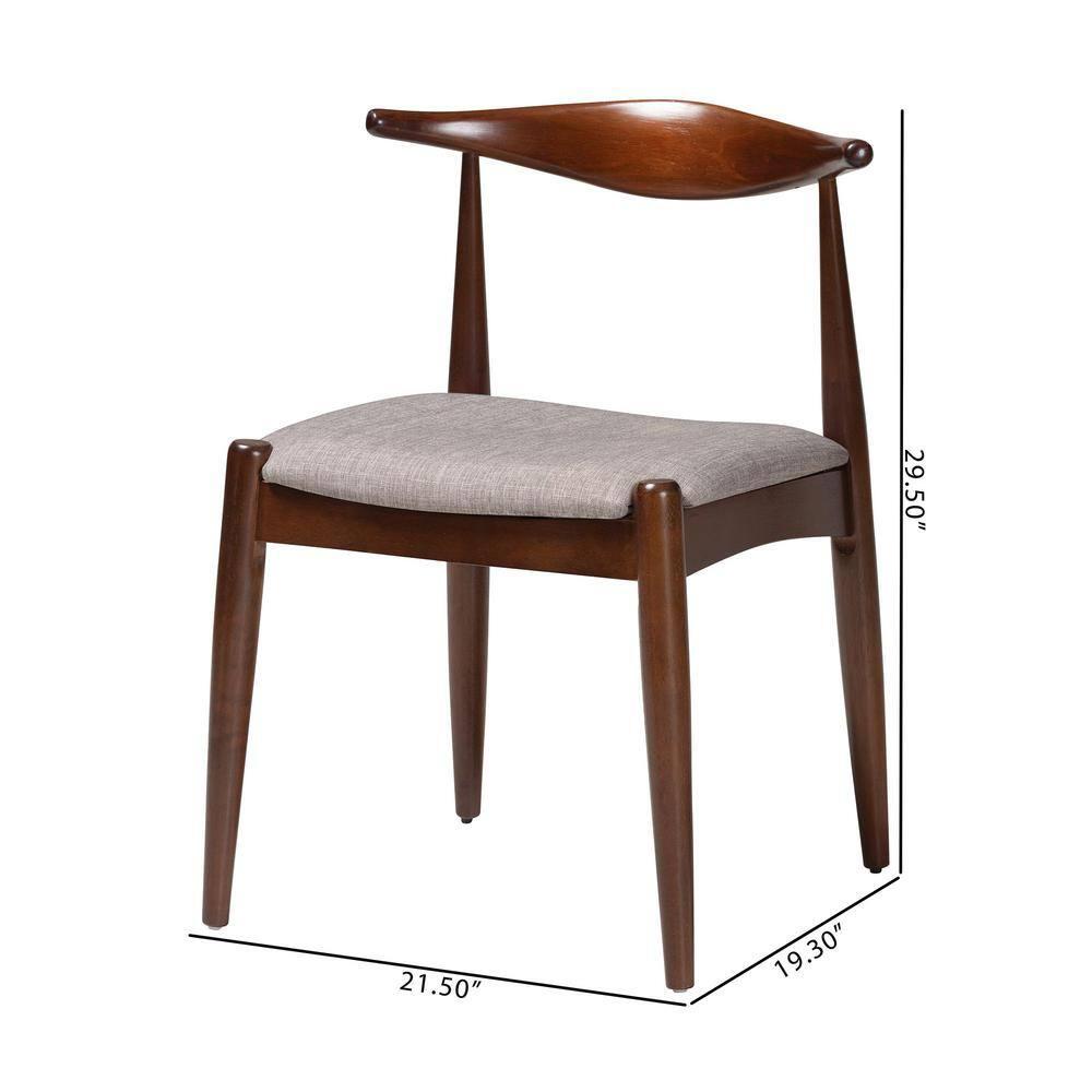 Set of 2 Aeron Wood Dining Chair Walnut - Baxton Studio: Retro-Inspired, Foam Padded, Tapered Legs