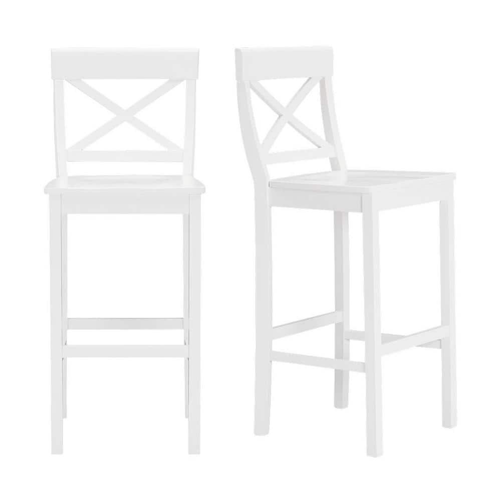 Gracie Oaks Winsley Counter Stool with Solid Wood Frame (Set of 2)