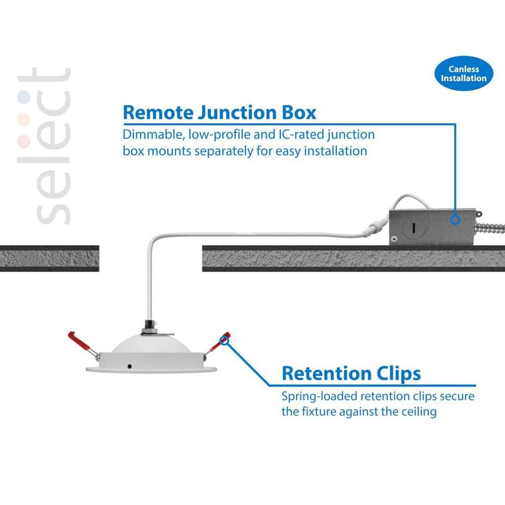 DGF43 4'' Selectable Color Temperature Dimmable Air-Tight IC Rated LED Canless Recessed Lighting Kit