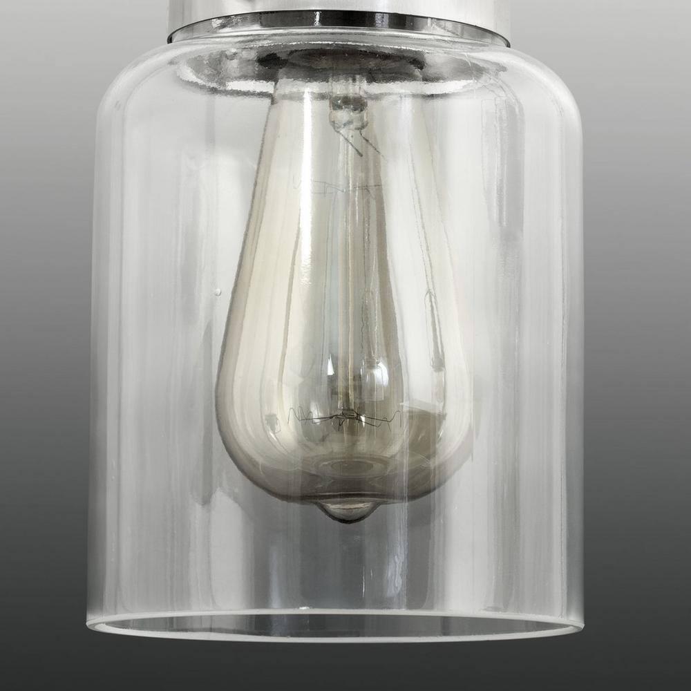 Progress Lighting Calhoun Collection 3-Light Bath & Vanity Wall Light, Brushed Nickel, Clear Glass Shade