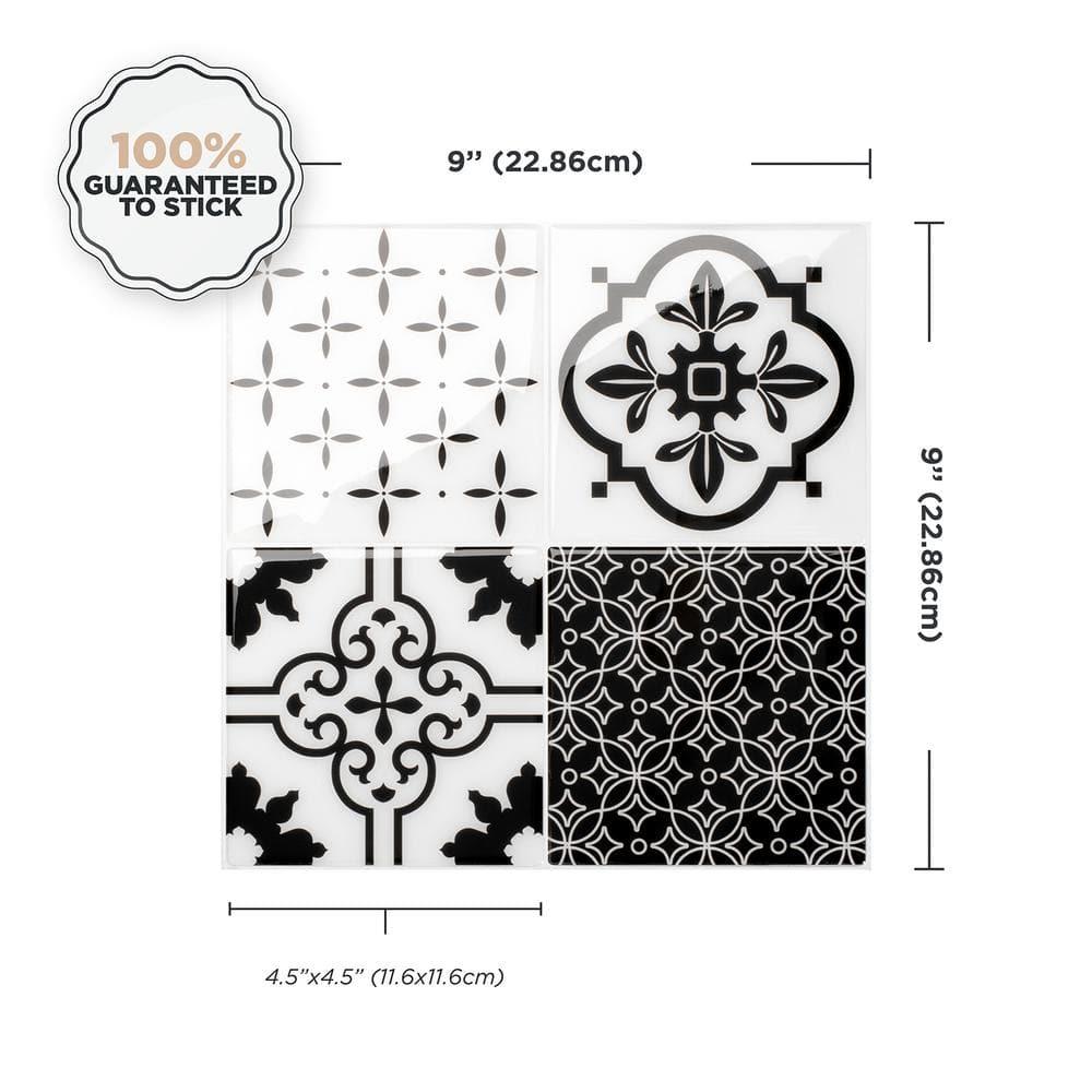 Peel and Stick Gel Backsplash Tile Vintage 9'' x 9''