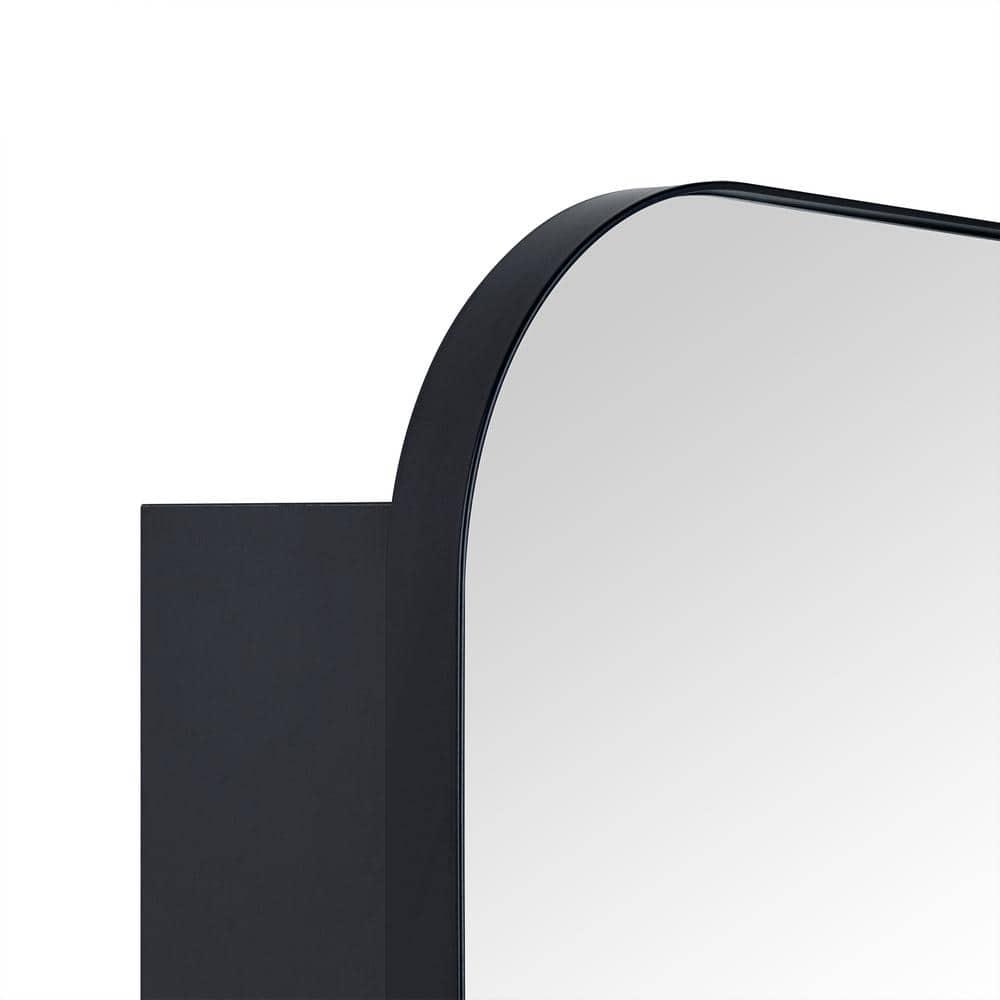 TEHOME Black Surface and Recessed Mount Rectangular Stainless Steel Metal Framed Bathroom Medicine Cabinet with Mirror, 22'' W x 30'' H