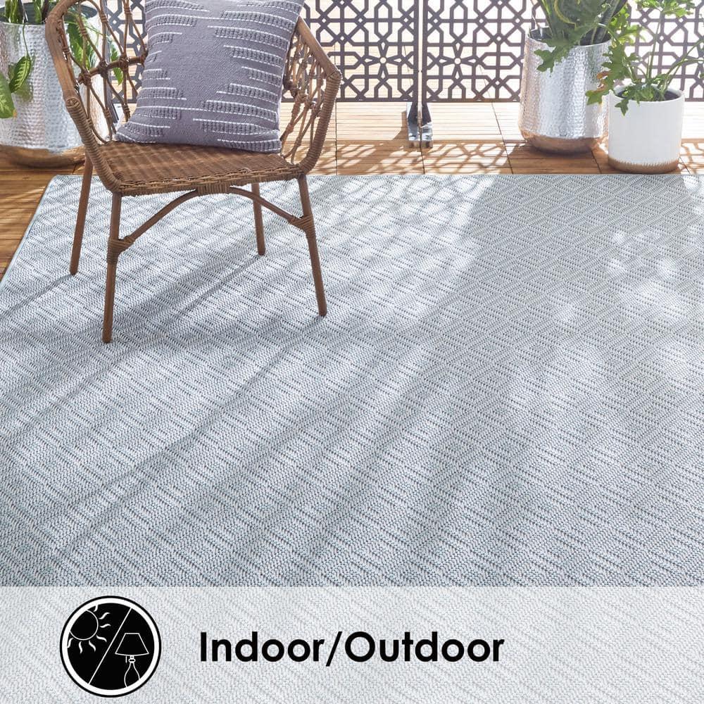 7'10" x 10'2" Tripoli Lydia Indoor/Outdoor Rug Blue/Cream - Home Dynamix: UV & Stain Resistant, Woven