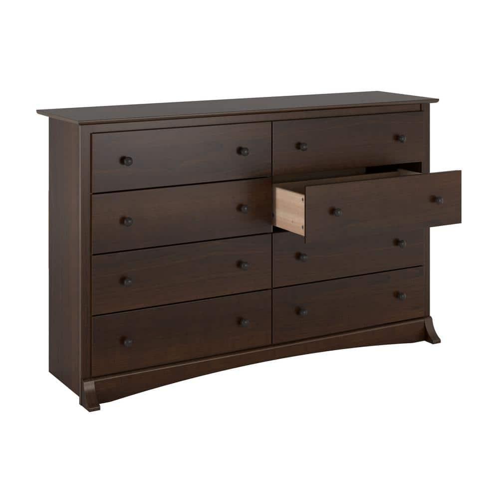 Sonoma 8 Drawer Dresser Espresso - Prepac: Laminated MDF, Metal Hardware, Includes Anti-Tip Kit