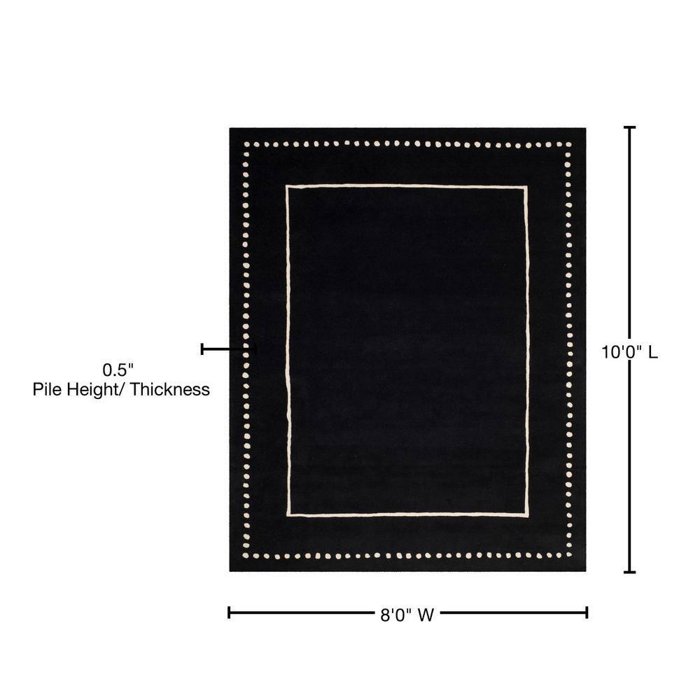 Bella BEL151 Hand Tufted Area Rug - Black/Ivory - 8'x10' - Safavieh.