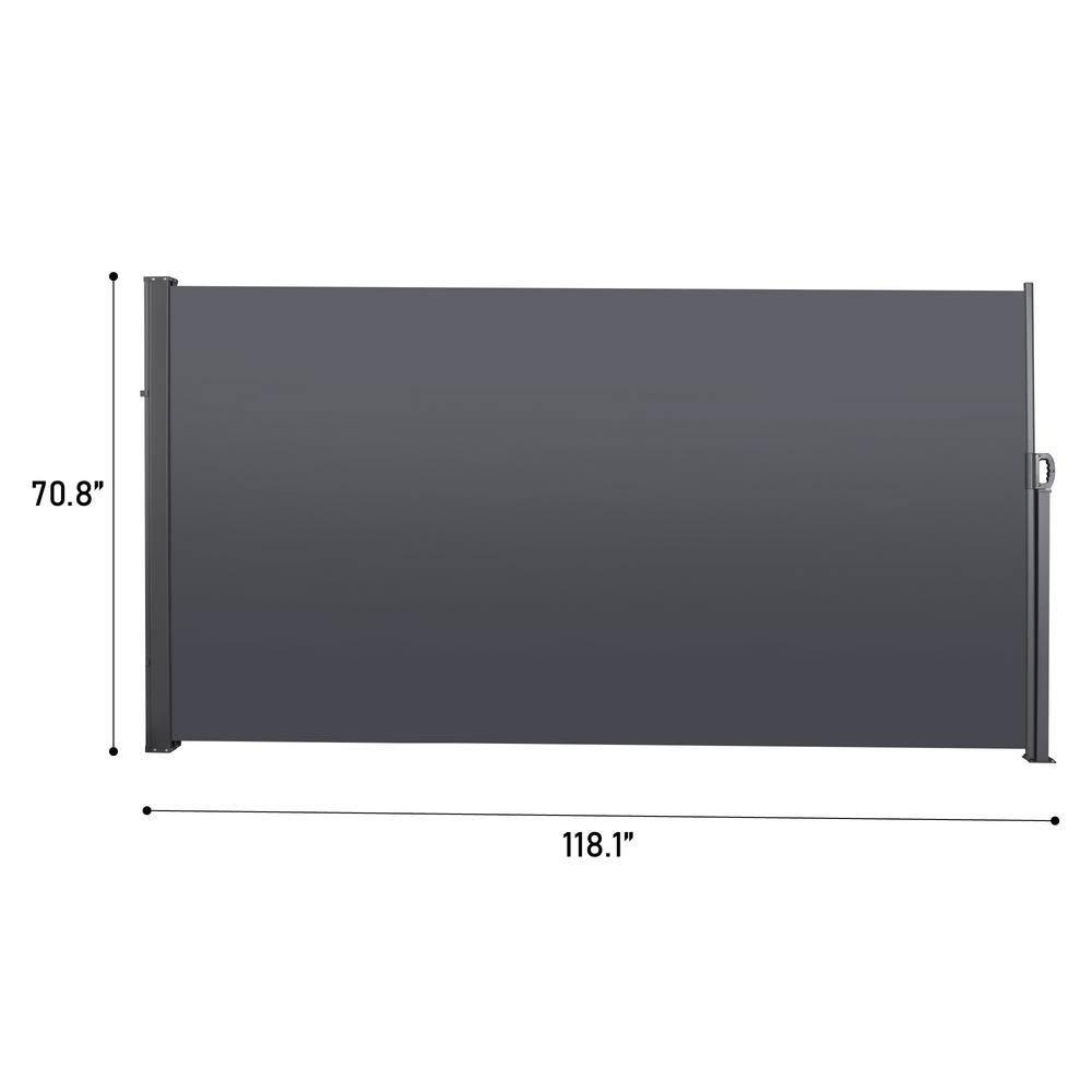 Retractable Side Screen Awning, UV Resistant, Waterproof, Patio Privacy Screen For Garden, Balcony, Courtyard