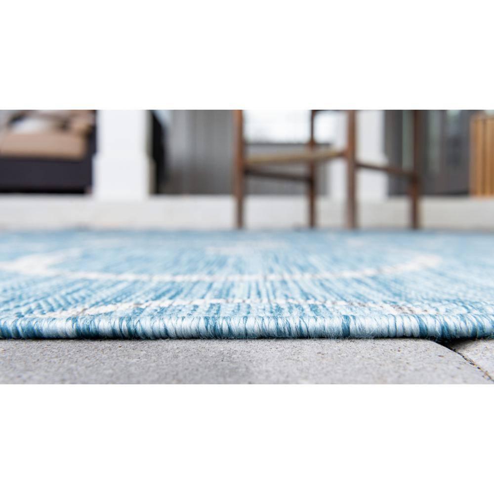 Unique Loom 9' 0 x 12' 2 Rectangle Indoor/Outdoor Botanical Light Aqua Area Rug