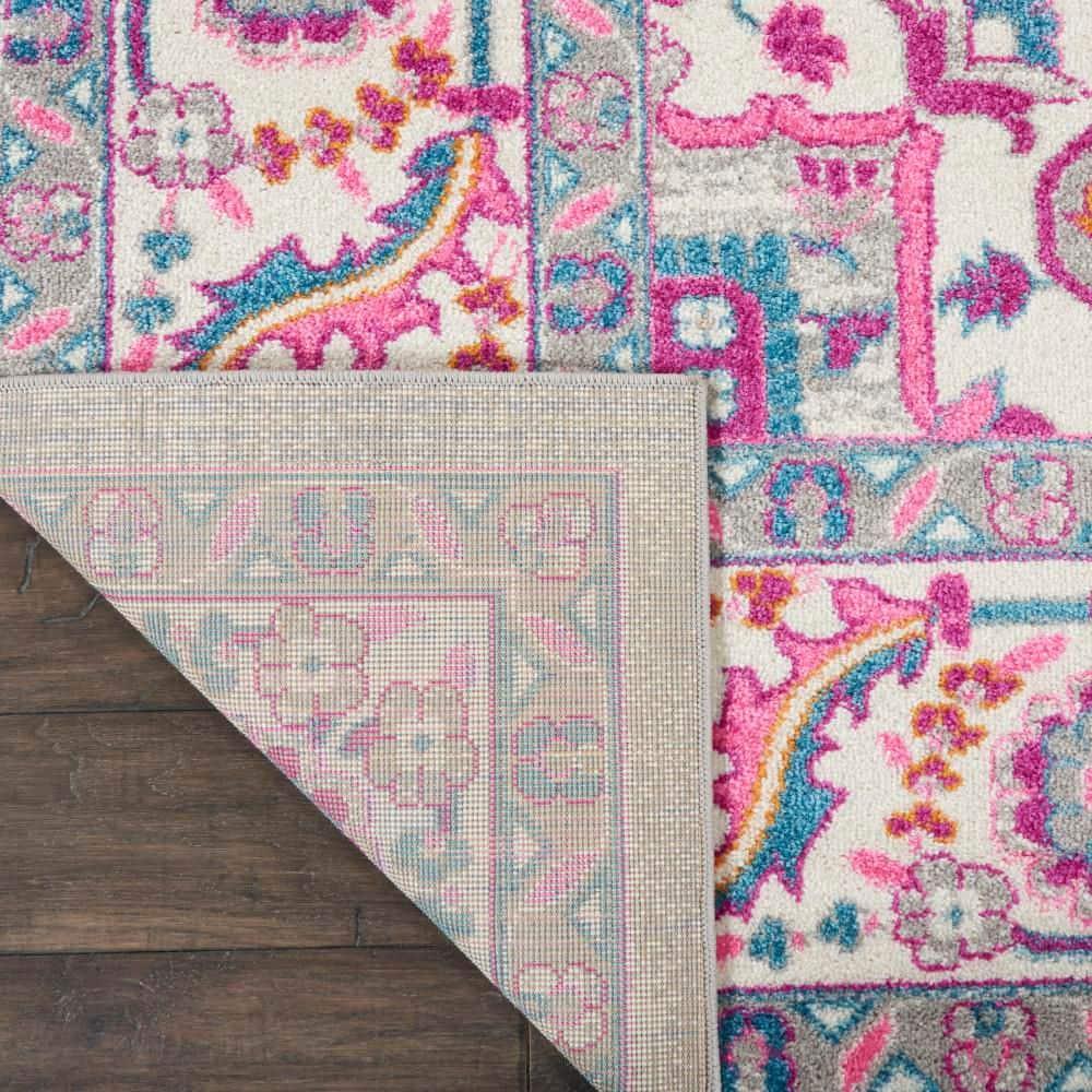 Nourison Passion Colorful Center Medallion Area Rug Light Grey/Pink 8' x 10'