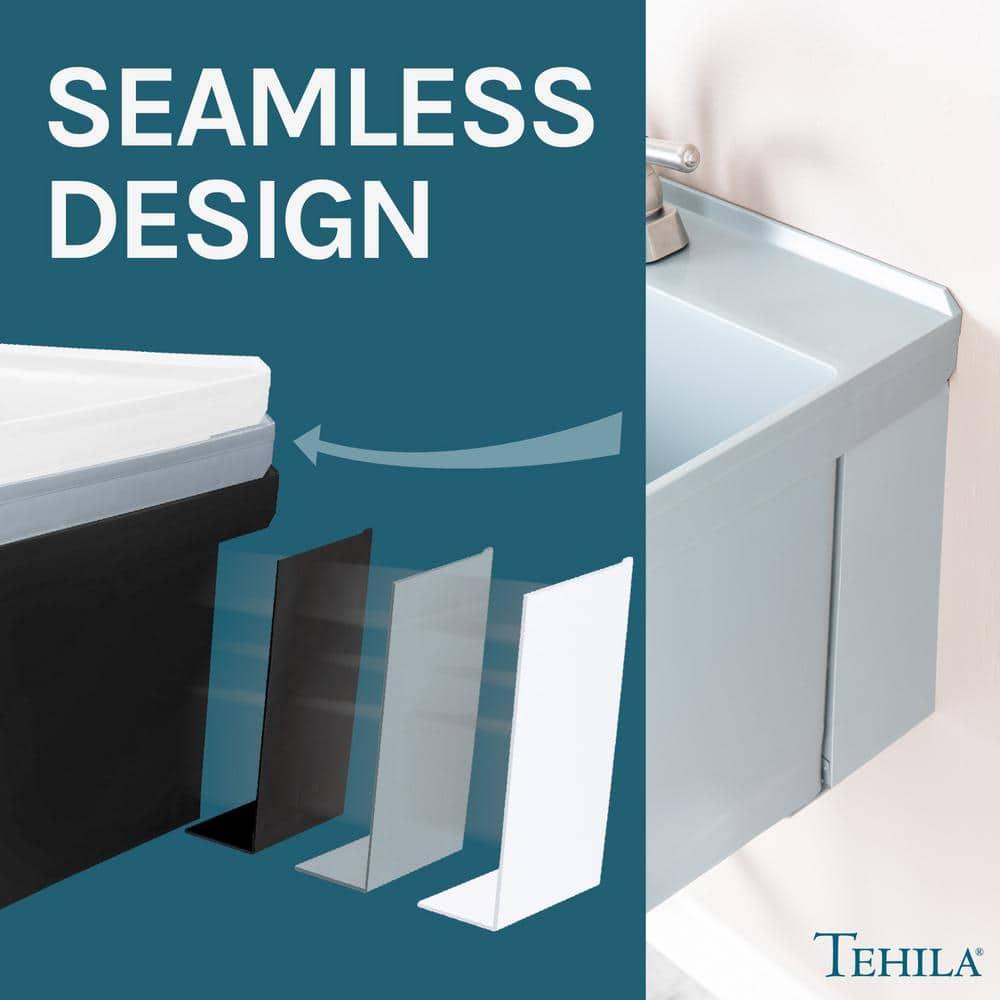 Tehila Wall Mounted Gray Utility Sink with Stainless Finish Pull-out Faucet