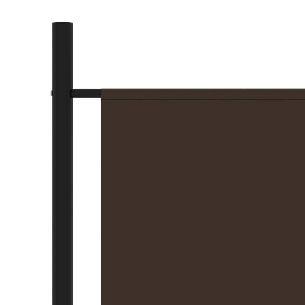 Benjara BM326420 102 in. Dina 3 Panel Room Divider Screen, Brown Fabric & Black Iron