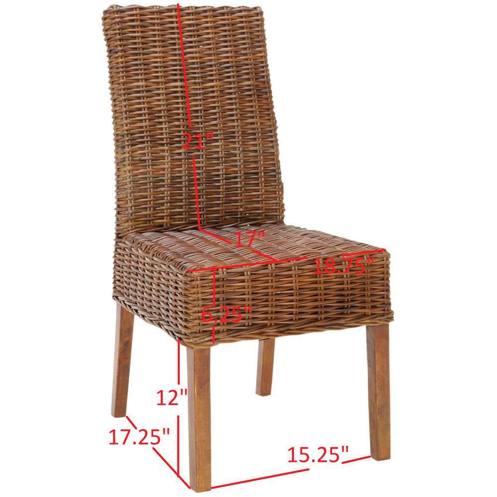 Sanibel 18''H Rattan Side Chair (Set of 2) - Antique Walnut - Safavieh