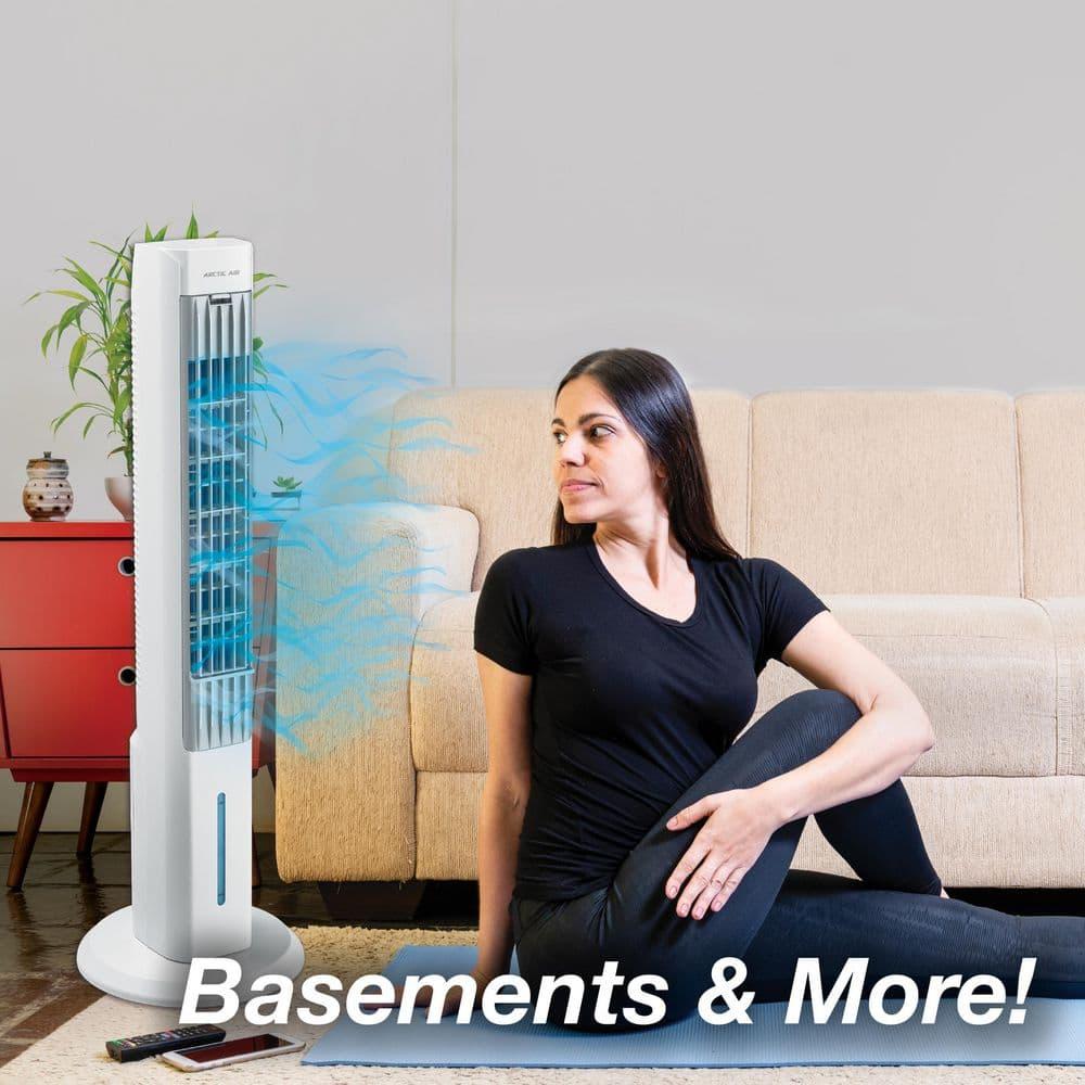 Arctic Air Tower +: Electric Portable Cooling Fan, Quiet Operation, 4 Speeds, Black, 103 CFM, No Assembly Required