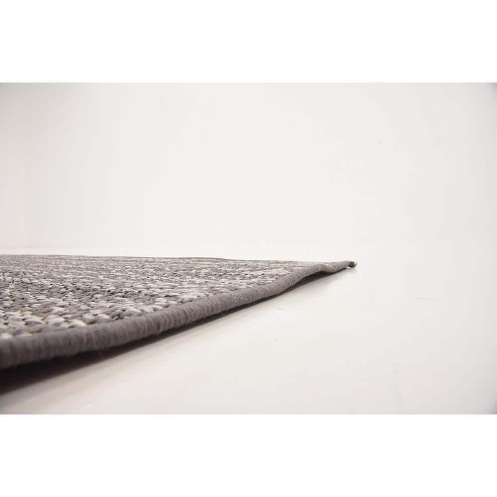 Unique Loom 6' 0 x 6' 0 Square Gray Outdoor Modern Links Area Rug