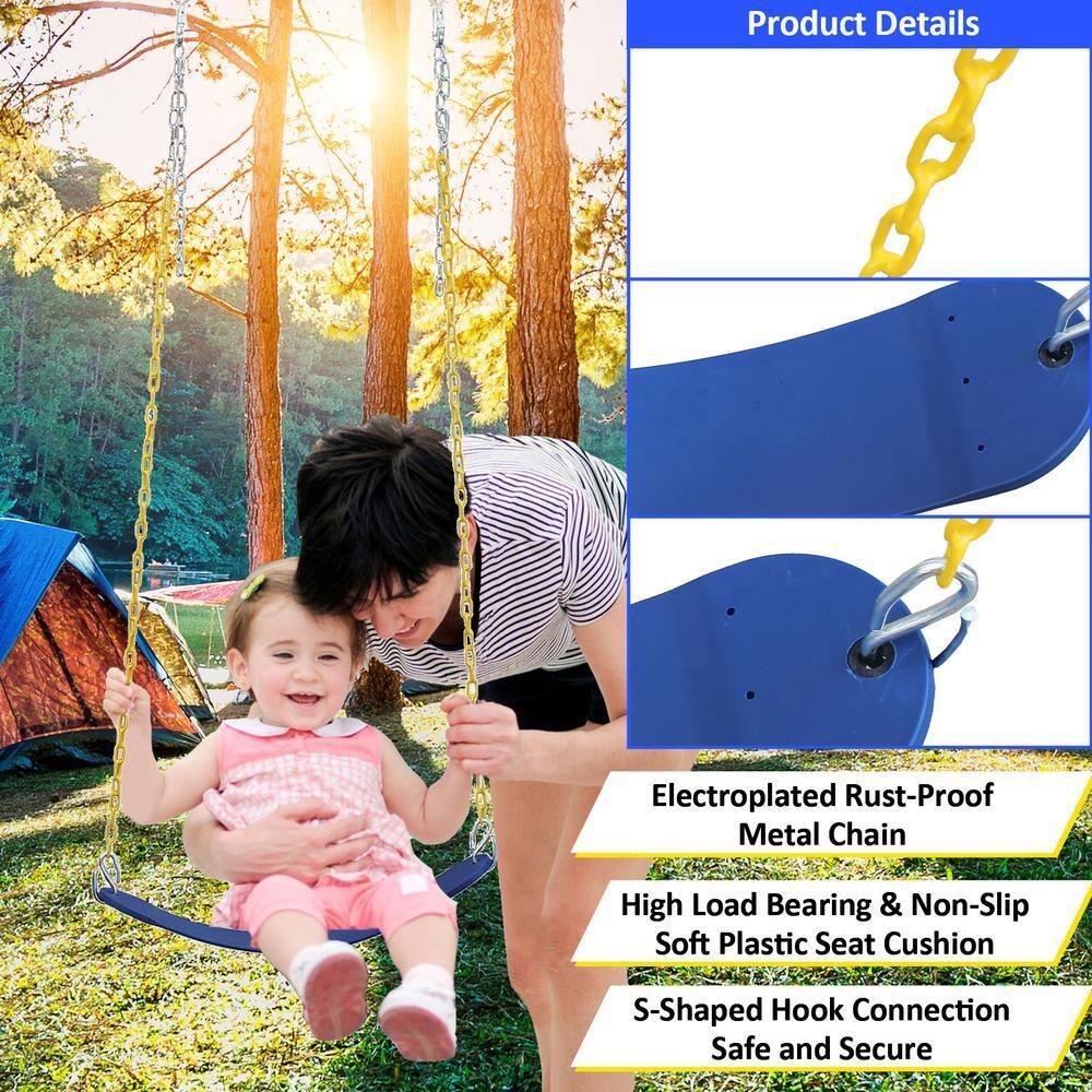 Multi-Person Indoor Outdoor Metal Swing Set with Safety Belt for Backyard in Multi-Color