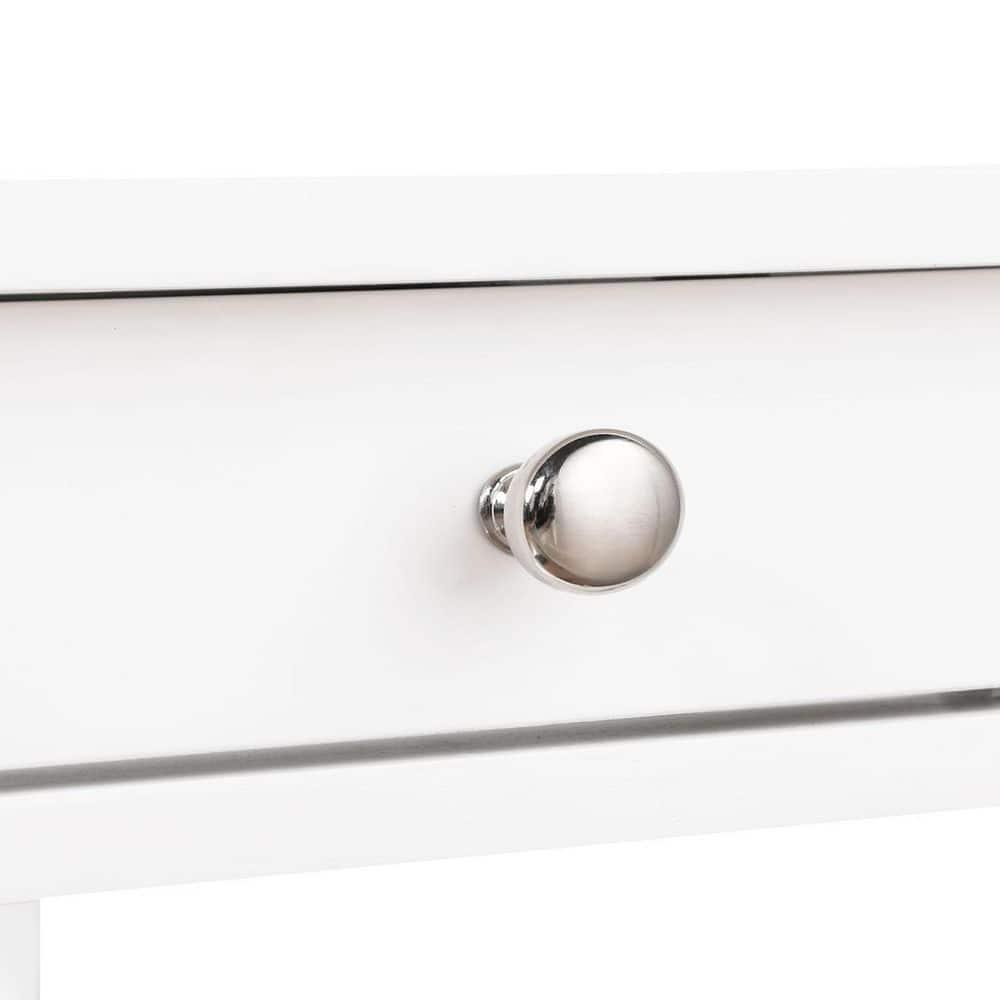 American Heritage Mesa Auxiliar con 1 Cajón, Estación de Carga y Estantes, Color Blanco