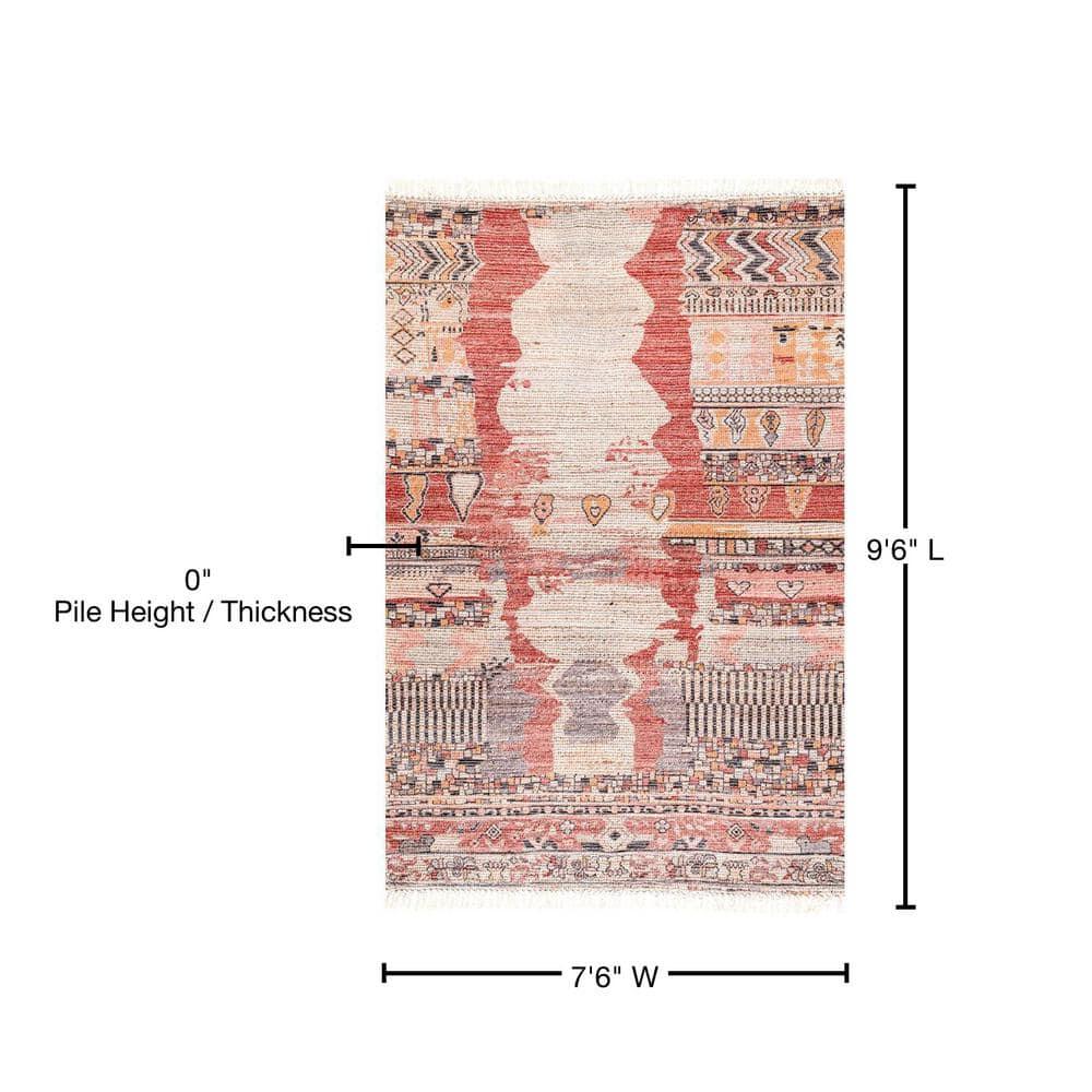 Nuloom Hermina Abstract 8x10 Jute Indoor Area Rug for Dining Room Rug Neutral Rug Living Room Rug Kitchen, Multicolor/Ivory
