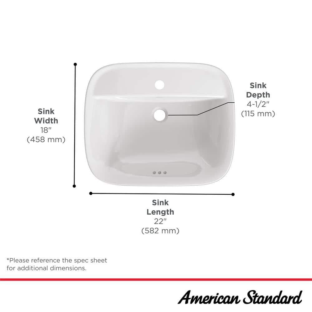 American Standard Aspirations 18'' Vitreous China Rectangular Bathroom Sink with Faucet and Overflow