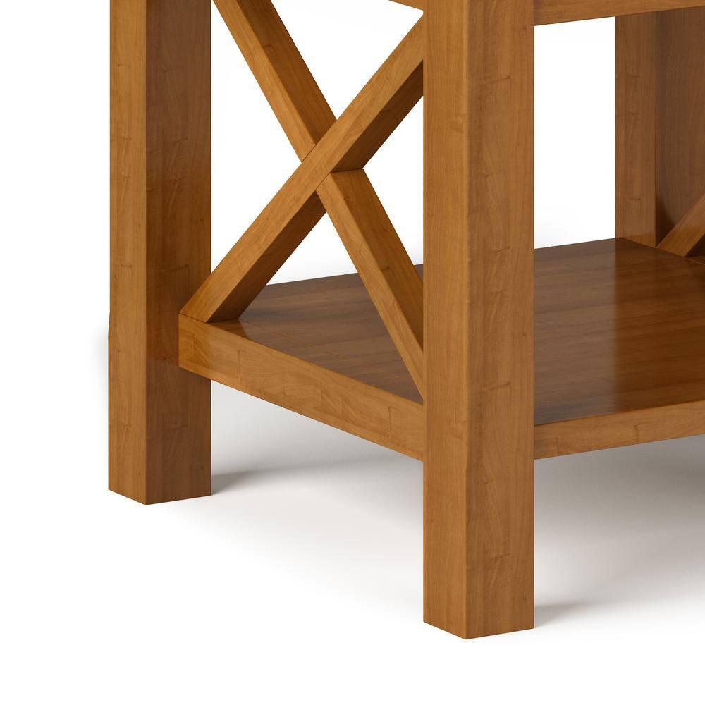 Simpli Home Kitchener 21"W Solid Mango Wood Square End Table with Storage Drawer