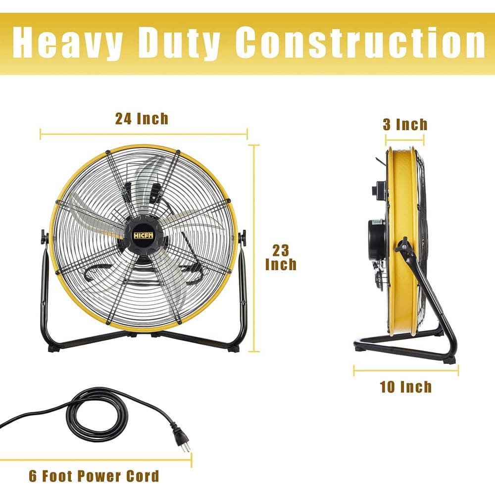 HiCFM 6300 CFM 20 inch Heavy Duty Shroud Fan with IP44 Enclosed Powerful 1/4 Motor, High Velocity Air Circulator for Workshop, Garage, Commercial or Industrial rooms - UL Safety Listed