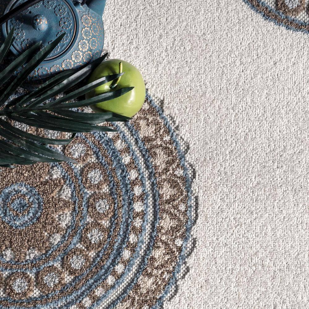 Nuloom Andi Geometric 5x8 Indoor/Outdoor Area Rug for Living Room Patio Deck Front Porch Kitchen, Beige/Brown