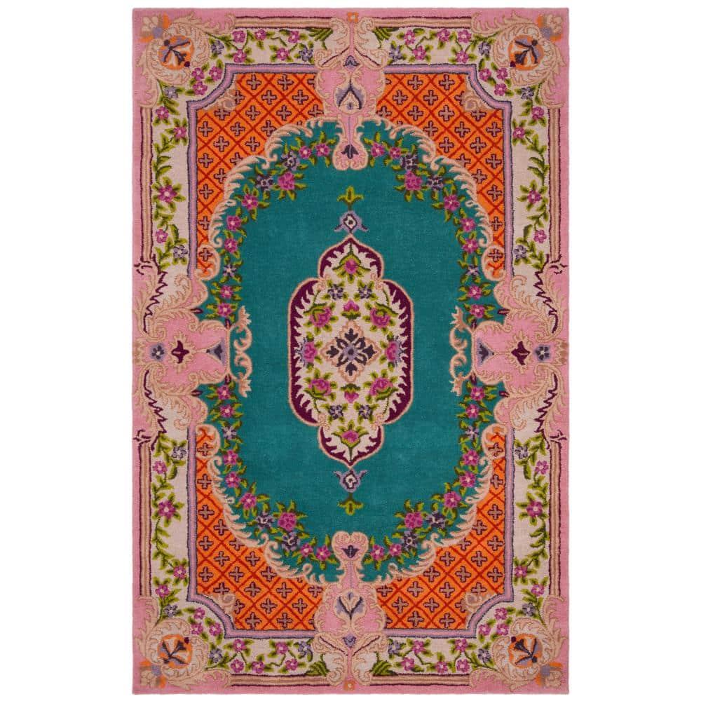 Bellagio BLG535 Hand Tufted Area Rug - Blue/Pink - 8'x10' - Safavieh.