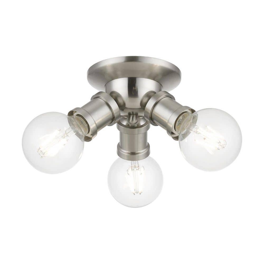 Livex Lighting Lansdale 3 - Light Flush Mount in  Brushed Nickel