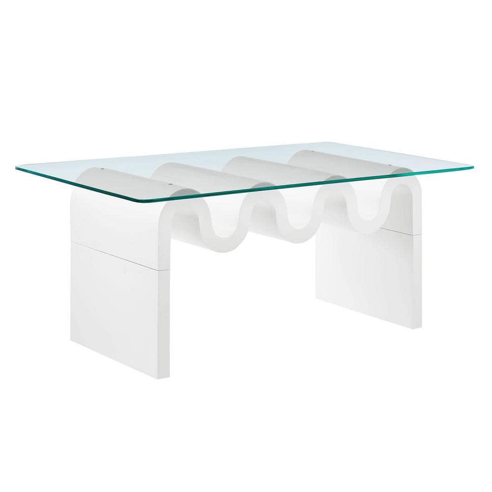 Modway Ondine Glass Top Coffee Table In Spiced Apple