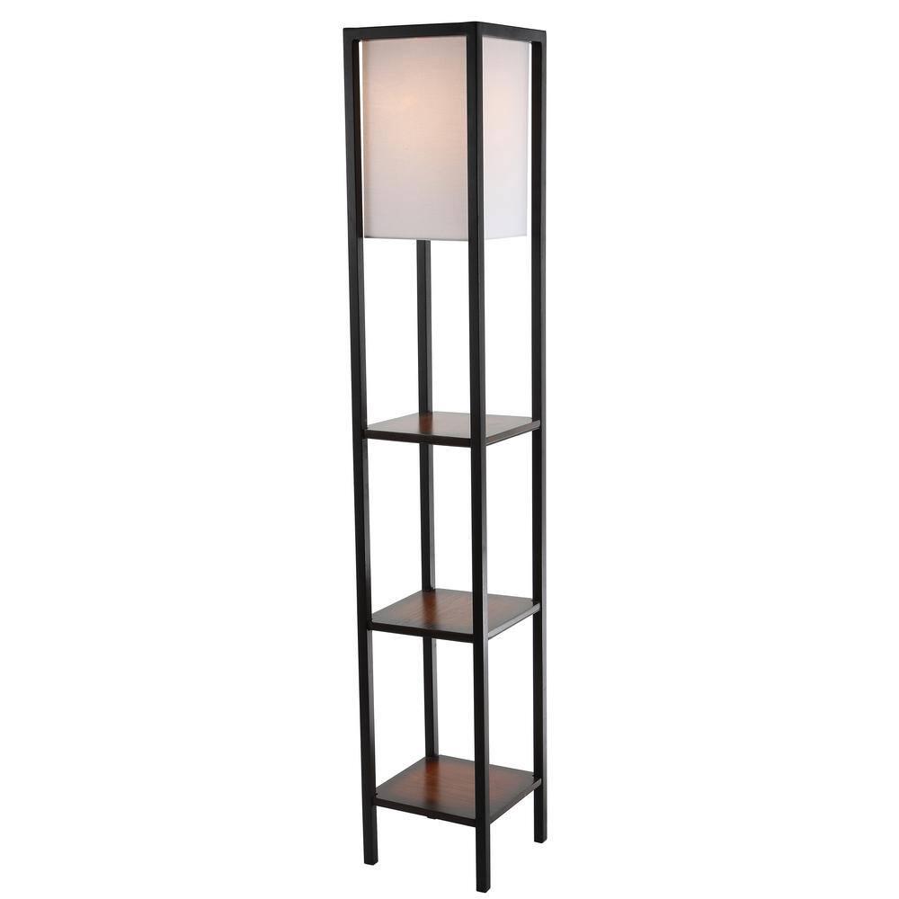 Rista Shelf Floor Lamp - FLL4044 - Cherry/Black - Safavieh