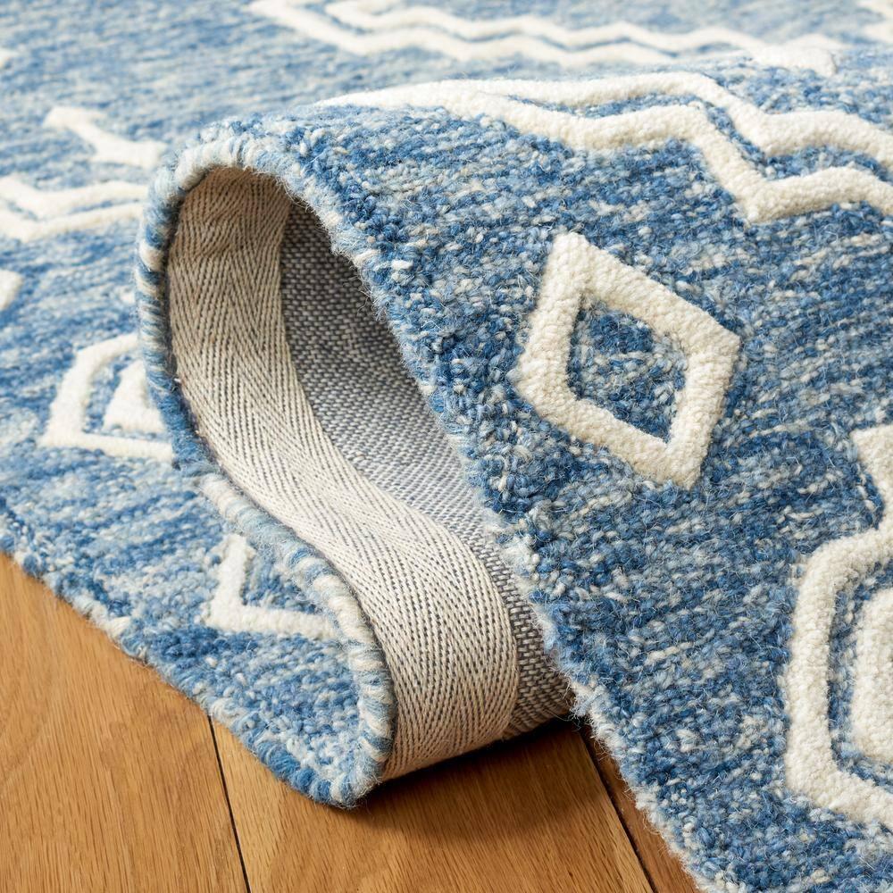 Abstract ABT852 Handmade Indoor Area Rug - Blue/Ivory - 5'x8' - Safavieh
