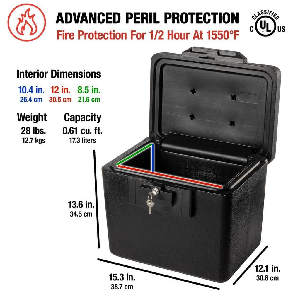 BEACHWATER POOL & SPA, LLC Fireproof Document Box With Key Lock, Safe Secures Files And Documents For Home Or Office