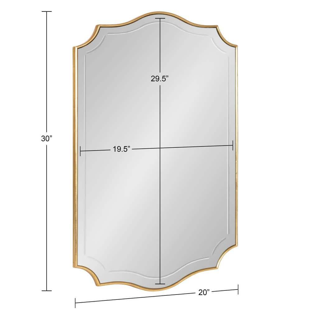 20" x 30" Hollyn Decorative Framed Wall Mirror Gold - Kate & Laurel All Things Decor: Chic Scalloped Edge, Hangs Both Ways