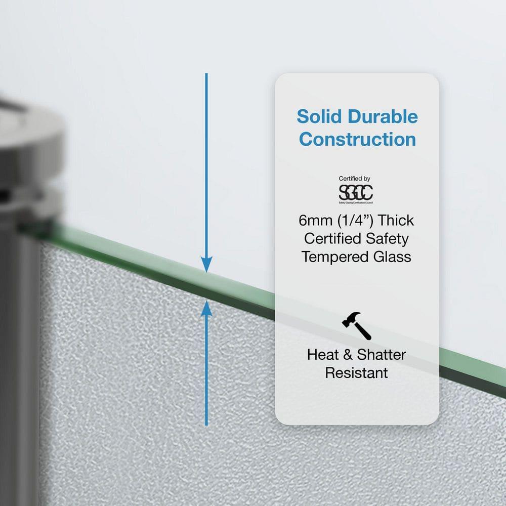 Ove Decors 15SKA-BREF34-SATAC OVE Decors Breeze 35 in. Round Shower Kit w/ Frosted, Base, Wall