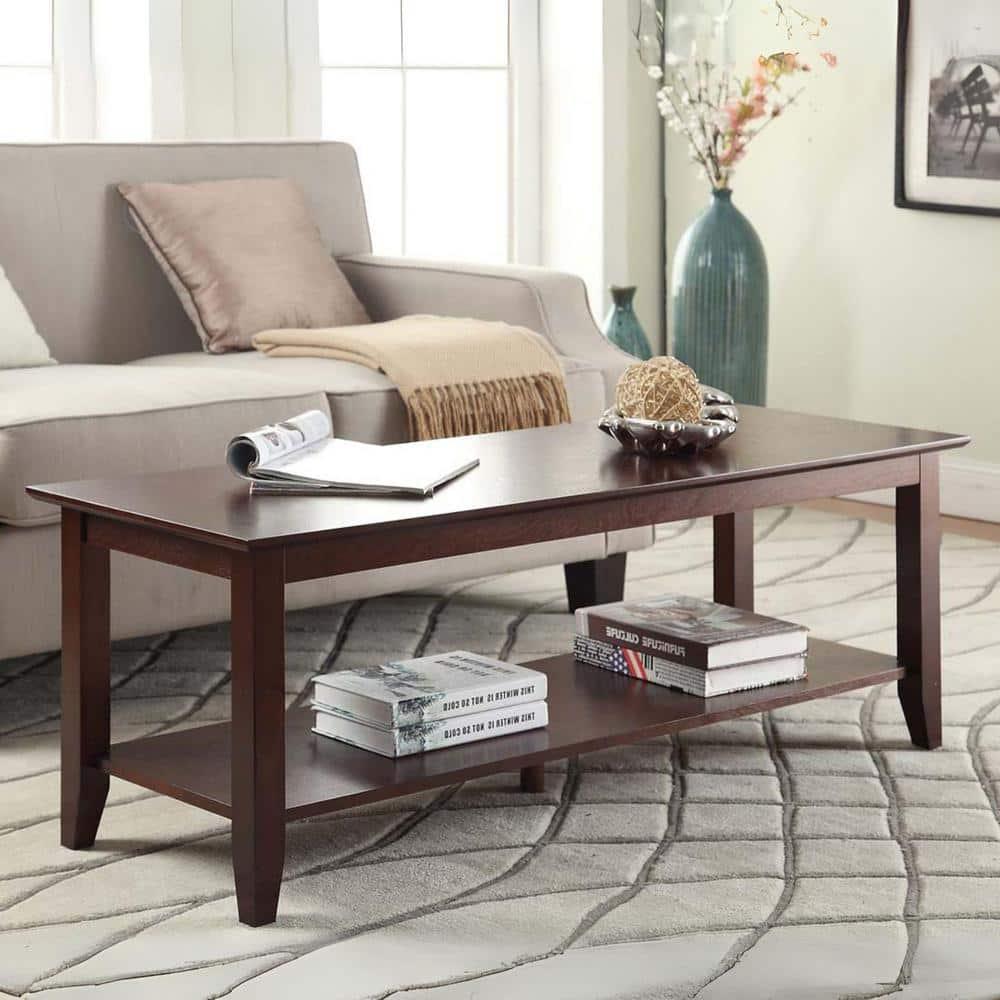 Convenience Concepts American Heritage Coffee Table with Shelf, Espresso
