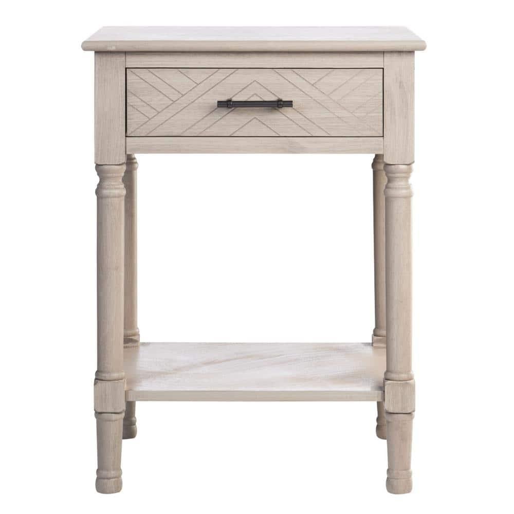 Peyton 1 Drawer Accent Table - Greige - Safavieh