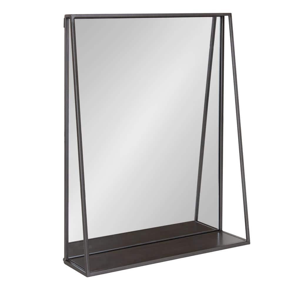 18" x 24" Lintz Metal Framed Wall Mirror with Shelf, Modern Decor - Kate & Laurel All Things Decor