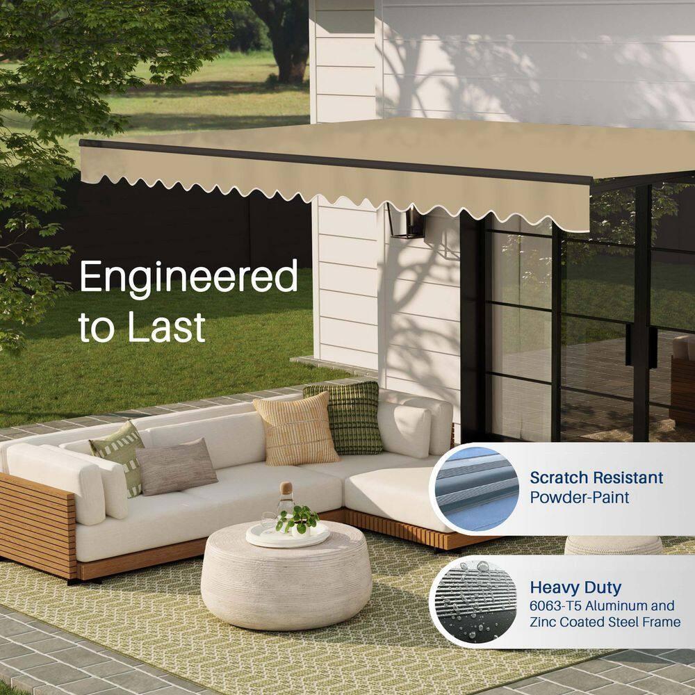 Motorized Retractable Patio Awning- Black Frame