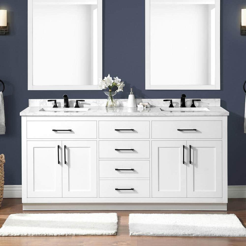 OVE Decors Athea 72 in. W Bath Vanity with Premium Countertop and Power Bar