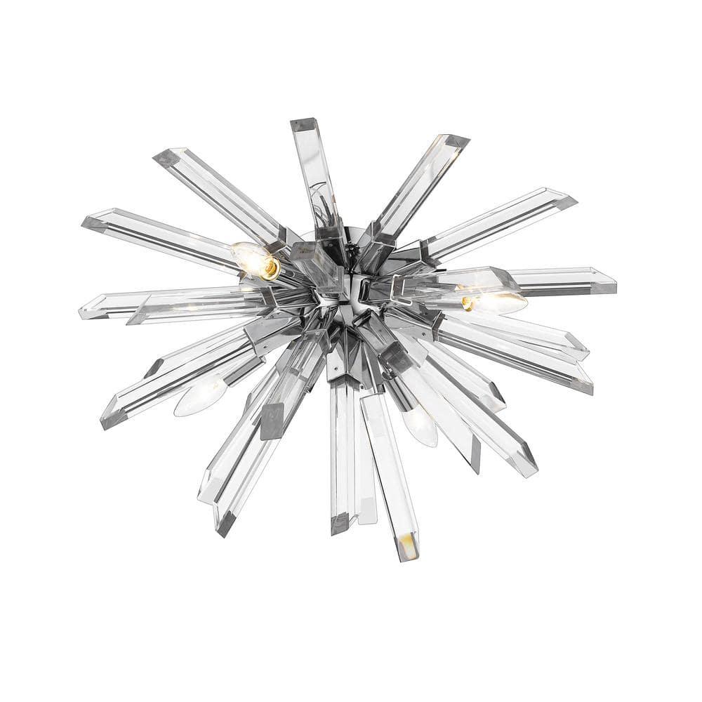 Modern Crystal Chrome LED Globe Ceiling Light