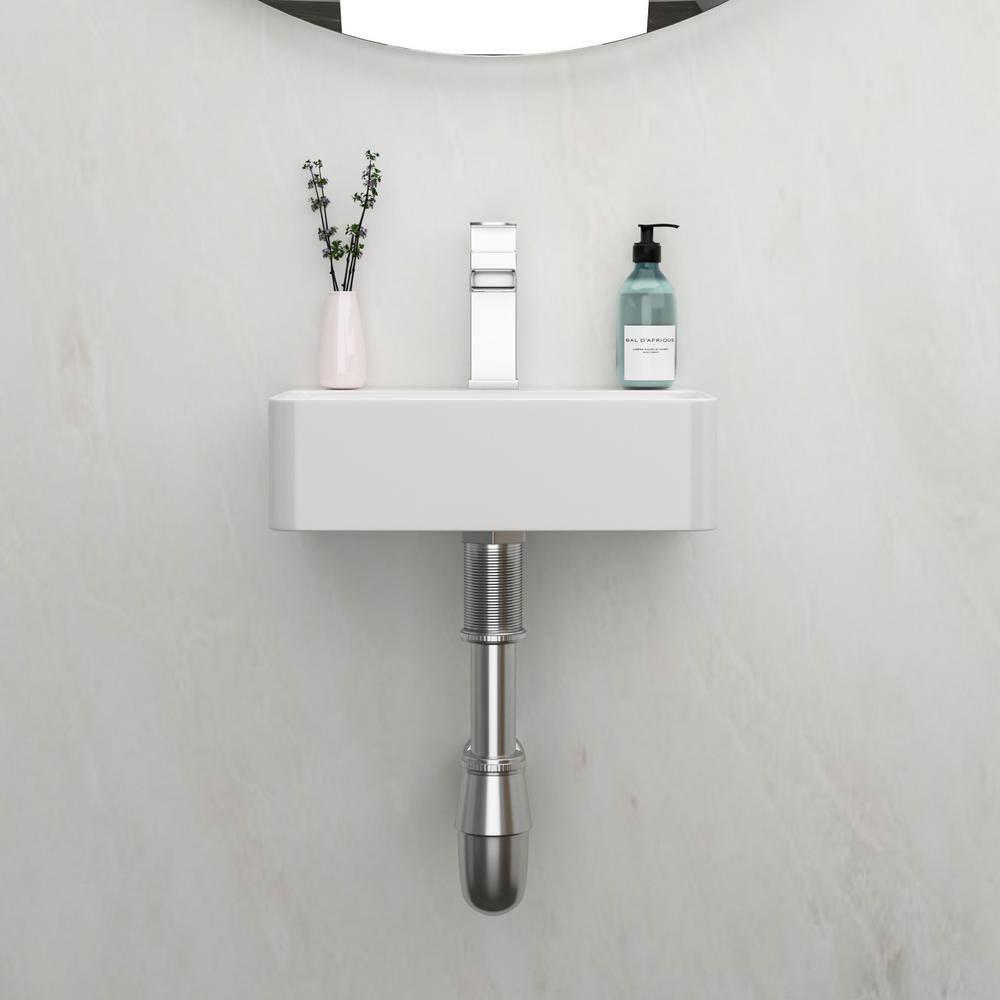 APRESSHUI AH-BS1410LGP APRESSHUI 10'' Ceramic Rectangular Bathroom Sink